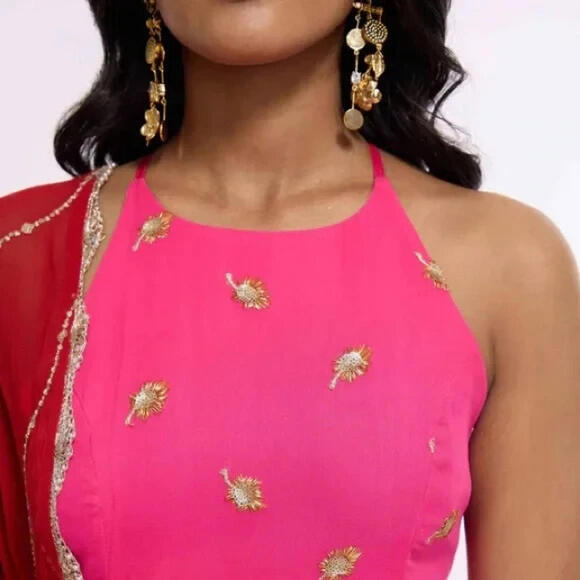 NWD, SANI Nila Anarkali with Dupatta Pink Size L #LD0121 - Picture 4 of 12